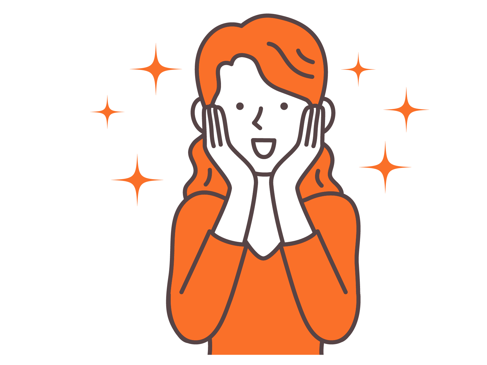 キラキラしている女性イラスト
